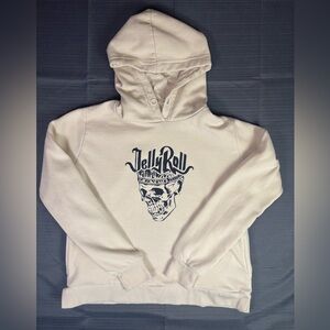 Jelly Roll Skull Crown Hoodie – Cream – Women’s Small – Graphic Pullover